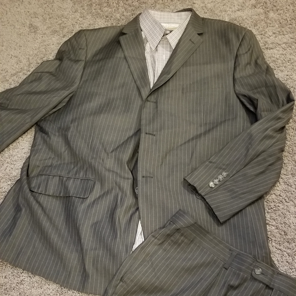 Pinstripe Grey Suit
